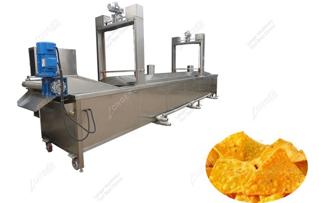 Continuous Corn Chips Fryer Machine