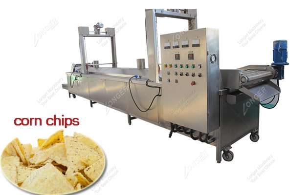 Continuous Corn Chips Frying Machine