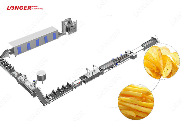 french fries production line